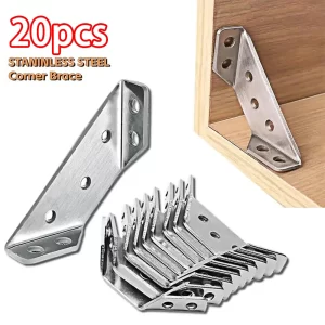 10/20/40pcs Thickened Stainless Steel Angle Code 90 Degrees Right Angle Fixed Bracket Furniture Connectors