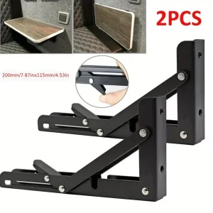 2pcs Stainless Steel Folding Bracket Table Shelf