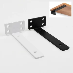 1 Set Heavy Duty Cast Iron Shelves Brackets Floating Shelf Brackets 4MM Thickened Invisible L Brackets For Shelves