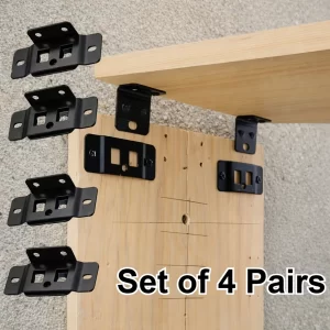 4 Pair Metal Fixing Buckle Two in One Insert Furniture L Shaped 90 Degree Connector Bracket Hardware Easy Install Home