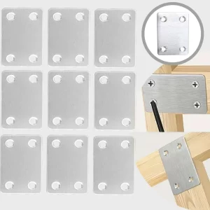 Stainless Steel Right Angle Bracket Straight Four Hole Fixed Angle Bracket Furniture Fasteners Wood Shelves Cabinets