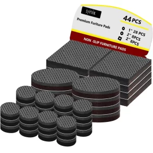 44pcs Furniture Grippers - Non Slip Pads for Furniture Legs - Self Adhesive Rubber Feet - Anti Slide Hardwood Floor Protectors