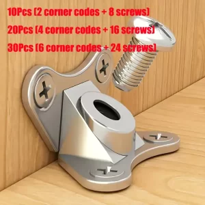10/20/30pcs Zinc Alloy Butterfly Corner Bracket Plank Corner Connector Removable Corner Bracket With Screws